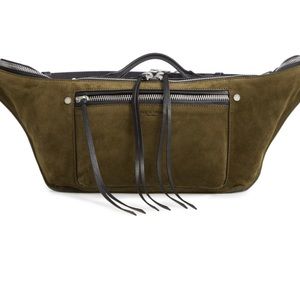 Rag And Bone Green Suede Large Elliot Fanny Pack